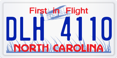 NC license plate DLH4110