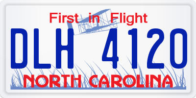 NC license plate DLH4120