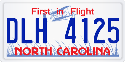 NC license plate DLH4125