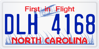 NC license plate DLH4168