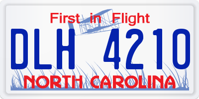 NC license plate DLH4210