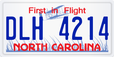 NC license plate DLH4214