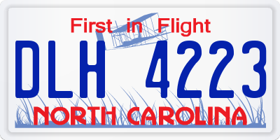 NC license plate DLH4223