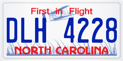NC license plate DLH4228