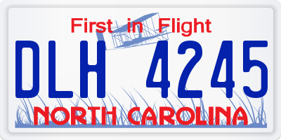 NC license plate DLH4245