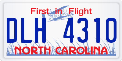 NC license plate DLH4310