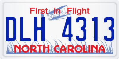 NC license plate DLH4313