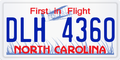 NC license plate DLH4360