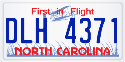 NC license plate DLH4371