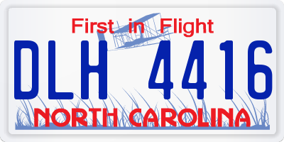 NC license plate DLH4416