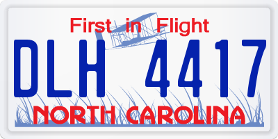NC license plate DLH4417
