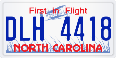 NC license plate DLH4418