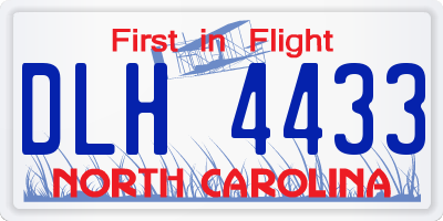 NC license plate DLH4433