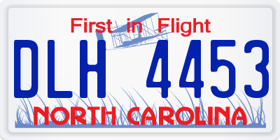 NC license plate DLH4453