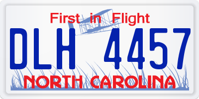 NC license plate DLH4457