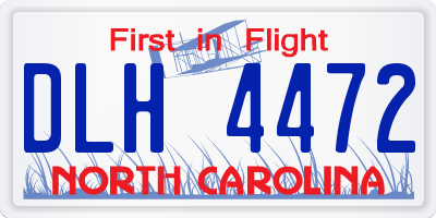 NC license plate DLH4472