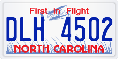NC license plate DLH4502