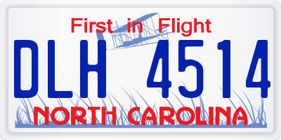 NC license plate DLH4514