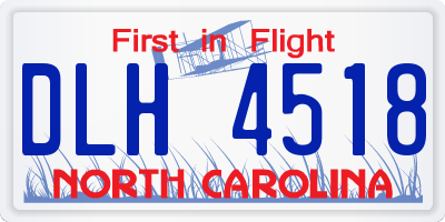NC license plate DLH4518