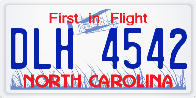 NC license plate DLH4542