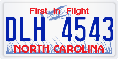NC license plate DLH4543