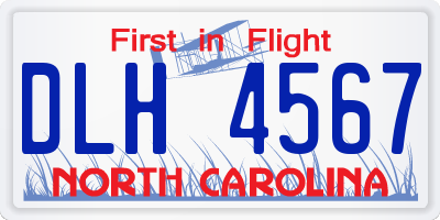 NC license plate DLH4567