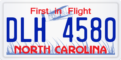 NC license plate DLH4580