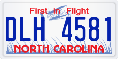 NC license plate DLH4581