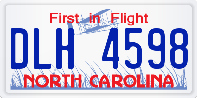 NC license plate DLH4598