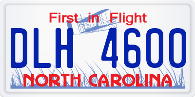 NC license plate DLH4600