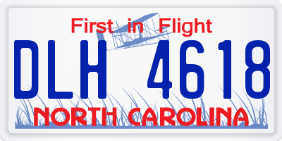 NC license plate DLH4618