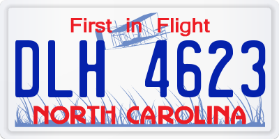 NC license plate DLH4623