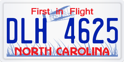 NC license plate DLH4625