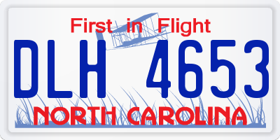 NC license plate DLH4653