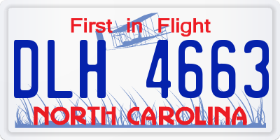 NC license plate DLH4663