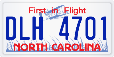 NC license plate DLH4701