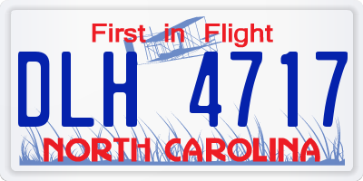 NC license plate DLH4717