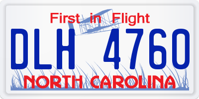 NC license plate DLH4760