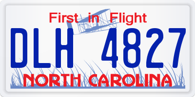 NC license plate DLH4827