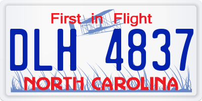 NC license plate DLH4837