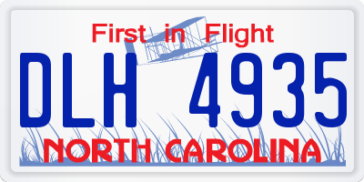 NC license plate DLH4935