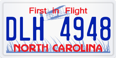 NC license plate DLH4948