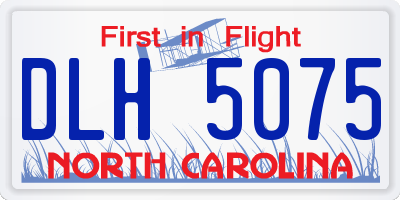 NC license plate DLH5075