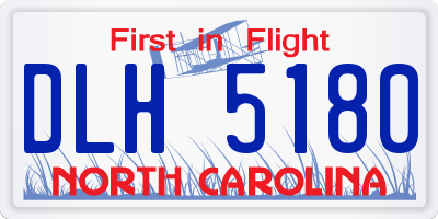 NC license plate DLH5180