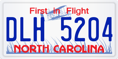 NC license plate DLH5204