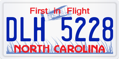 NC license plate DLH5228