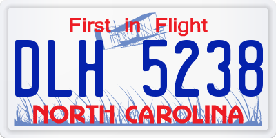 NC license plate DLH5238