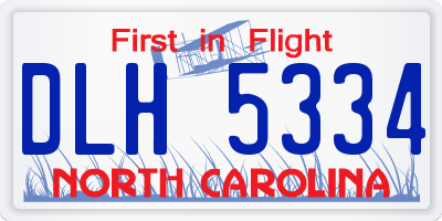NC license plate DLH5334