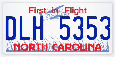 NC license plate DLH5353