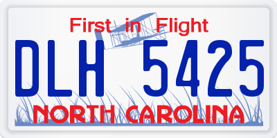NC license plate DLH5425
